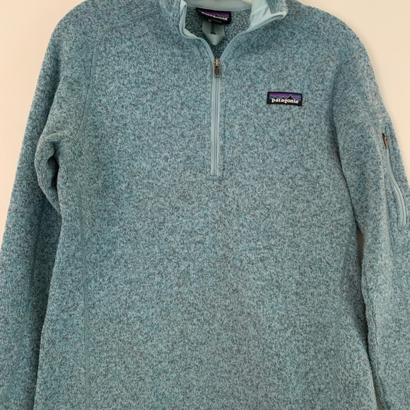 Patagonia M Better Sweater Steam Blue Quarter Zip Jacket EUC - Picture 6 of 15